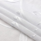 VISIONTEX White Leaves Sheer Voile Curtains, Decorative Embroidery Rod Pocket Window Drapes for Home Living Room and Bedroom 54 x 72 Inch, Set of 2 Curtain Panels