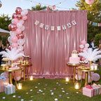 30ftx10ft Rose Gold Sequin Backdrop Curtain Panels for Parties, Wrinkle Free Glitter Photo Backdrop Drapes 6 Panels 5x10FT Shimmer Back Drop Cloth for Wedding Birthday Christmas Photography Background
