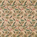 RUSPEPA Kraft Christmas Wrapping Paper Roll, Mini Roll, Pinecone and Greenery Design with Red Bow and Snowflake, Kraft Gift Wrap Paper for Christmas, Holiday, Winter Party, 17 Inches x 16.4 Feet