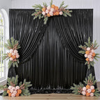 leegleri 40ftx10 ft Black Glitter Sequin Backdrop Curtain for Parties, Wrinkle Free Sparking Backdrop Drapes, 8 Panels 5x10ft Shimmer Photo Back Drop Cloth for Wedding Birthday Photography Background