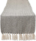 DII Woven Basic Tabletop Collection, Chevron Table Runner, 15x72, Black