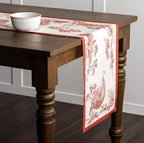 Maison d' Hermine Table Runner 100% Cotton Single Layer Table Runners 36 inches Long for Thanksgiving Christmas Decorations Home Kitchen Dining Party Wedding (Holy Jouy - Red, 14.5" x 36")