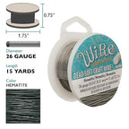 The Beadsmith Wire Elements Craft Wire – Tarnish Resistant, Soft Temper, Round, Hematite Color – 0.41mm, 26 Gauge, 15 Yard Spool – Jewelry Making, Wire Wrapping, Floral, & Other DIY Crafts