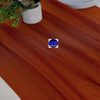 MDS 2 Pack 10ft Chiffon Table Runner 29 x 120 Inches Sheer Wedding Runner Romantic Rustic Table Runner for Wedding Decorations, Birthday Parties, Bridal Shower Party Arch Decor - Terracotta