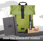 Dingbats* Wildlife Grid Writing Journal Notebook A5 - Vegan Leather Hardcover - Ideal for Work, Travel - Pocket, Elastic Closure, & Bookmark