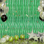 3 Pack Foil Fringe Backdrop - Green Shiny Tinsel Curtains for Party Decoration/Photo Booth Props - 3.3x8.2 FT Metallic Foil Backdrop for Birthday, Wedding, Graduation, Christmas.