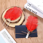 SOGUGOM Red Craft Ostrich Feathers - 30PCS 6-8 Bulk Ostrich Feathers Kit for Kindergarten Crafts, Dream Catchers and Party Centerpieces(Red)