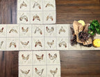 Tache Farmhouse Rooster Table Runner 90 inches Long Country Hens Chickens Antique Vintage Traditional Home Decorative Woven Tapestry Long Kitchen Dining Table Runners, 13x90