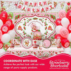 Treasures Gifted Officially Licensed Strawberry Shortcake Cake Decorations - 24 Cupcake Toppers & Wrappers - Strawberry Shortcake Baby Shower Decorations - Birthday Party Supplies