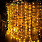 Curtain Window String Lights 6.5 x 5 Feet LED Copper Tapestry Backdrop Twinkle Fairy Lights Battery Operated 8 Modes Lights Remote Control USB Powered Light Above Bed for Wedding Party