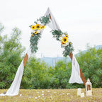 Ponatia Artificial Wedding Arch - Flowers (Pack of 2), White & Sunflowers for Wedding Welcome Signs and Ceremony Decorations