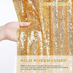 Gold Backdrop Curtain for Parties - 3 Pieces Glitter Sequin Background Backdrops 2x8ft Birthday Baby Shower Decorations