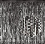 Black Foil Fringe Curtains Party Decorations - 4 Pack 3.3 ft x 6.6 ft Foil Party Curtain Streamer Backdrop for Halloween | Graduation | Fiesta Birthday Decor