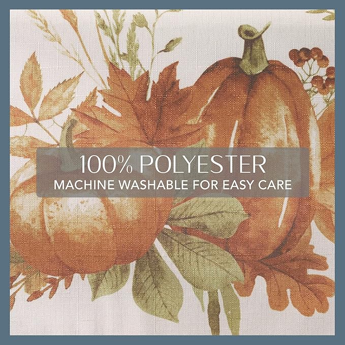 Elrene Home Fashions Autumn Pumpkin Grove Wrinkle Resistant Tablecloth, 60"x144" Rectangle, Multi Color