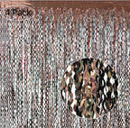 4Pcs Brown Metallic Wavy Tinsel Curtains - 3.3x6.6 ft Foil Curtain Backdrop for Birthday Party, Halloween Decor