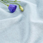 Solino Home Linen Tablecloth 52 x 52 Inch - 100% Pure Linen Ice Water Square Tablecloth - Fete, Machine Washable Table Throw for Christmas, Holiday