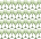 Plastic Wine Glasses，Plastic Goblets Vintage Style Cordial Drinking Glasses for Wedding Reception, Grand Event Party Supplies (48, New Green)