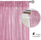 Pink Sequin Backdrop Curtain 4 Pieces 2FTx8FT Glitter Photography Backdrop for Party Wedding Birthday Christmas Decorations