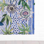 Maison d' Hermine Table Runner 100% Cotton Single Layer Table Runners 108 inches Long Decorative for Home Kitchen Dining Party Wedding Bridal Shower Spring Summer (Passiflora, 14.50" x 108")