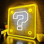 Question Block Neon Sign,Question Square Led Mario Neon Light USB Powered Led Night Lights for Game Room Wall Decor,Man Cave,Teen Boy Room Decor,Gamer Gifts for Boys, Kids