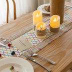 Boho Table Runner Colorful for Home Decor 12x48 Inches Farmhouse Macrame Burlap Jute Rustic Dining Kitchen Centerpiece Bohemian Decor French Country Baby Bridal Shower Decorations
