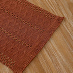 Boho Rust Table Runner for Home Decor 12x48 Inches Farmhouse Macrame Burlap Jute Rustic Dining Kitchen Centerpiece Bohemian Decor French Country Baby Bridal Shower Decorations