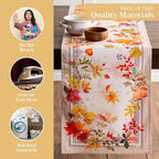 Maison d' Hermine Table Runner 100% Cotton Double Layer Table Runners 72 inches Long for Thanksgiving Christmas Decorations Home Kitchen Dining Party Wedding (Amarante, 14.5" x 72")