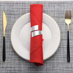 Silver Napkin Rings Set of 10, Metal Material (Silver, Normal)