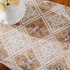 Warm Home Designs White Lace Table Runner. Embroidered with Intricate Flower Design. Can Be Used As Dresser Scarf or Dining Table Runner. VTR White 48