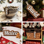 1Pcs Personalized Christmas Stocking Name Tags Custom Wooden Stocking Name Tag Customized Letters Tags Custom Xmas Stockings Hanging Tag Gifts for Christmas Stockings