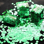 Green Foil Metallic Round Table Confetti Decor - Summer Tropical Jungle Safari Baby Shower Birthday Party Mylar Scatter Confetti Decorations, 60g