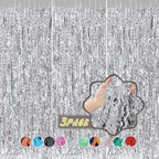 3 Pack Wave Silver Tinsel Curtain - 3.3x6.6 Feet Foil Streamers Birthday Party Decorations Wedding Background Decor Photo Booth Props