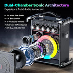 Karaoke Machine with 2 Wireless Mics for Adults Kids | Bluetooth 5.3 Speaker with Bass/Treble/Echo Adjustment | PA System with Disco Lights & Remote Control, Supports TV/TF Card/USB/AUX/Live