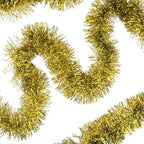 32.8 Ft Gold Christmas Tinsel Garland Metallic Shiny Tassle Banner Wall Hanging Tinsel Streamers Backdrop for Christmas Holiday Birthday Party Supplies Indoor Outdoor Ornaments Home Decor