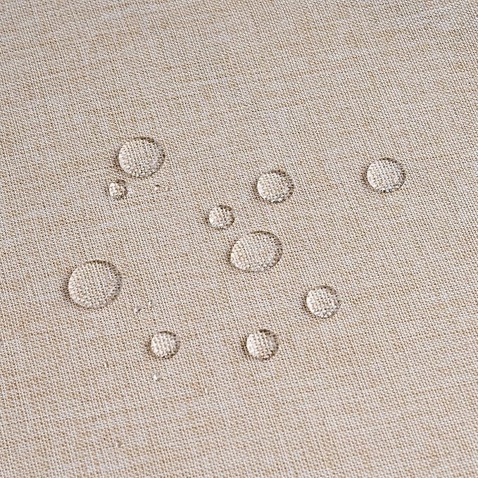 NLMUVW Linen Tablecloth Rectangle, Rustic Textured Table Cloth Water Resistant Farmhouse Table Cover for Kitchen Dining Party Coffee, Oatmeal, 54x96 Inch