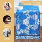 Maison d' Hermine Table Runner 100% Cotton Double Layer Table Runners 108 inches Long Decorative for Home Kitchen Dining Party Wedding Bridal Shower Spring Summer (Summer Blues, 14.50" x 108")
