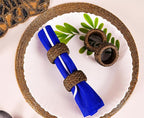 Decorative Cane Napkin Rings Set of 12 - Hand Woven Napkin Holders for Farmhouse, Rustic, Holiday, Wedding, Easter, Thanksgiving, Xmas, Boho & Fall Table Décor (Walnut) - CLEENTABLE