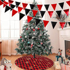 Red Black Party Decoration Metallic Fabric Triangle Pennant Banner Flag Bunting Garland for Graduation Halloween Birthday Wedding Bachelorette Anniversary Las Vegas Casino Poker Pirate Party Supplies