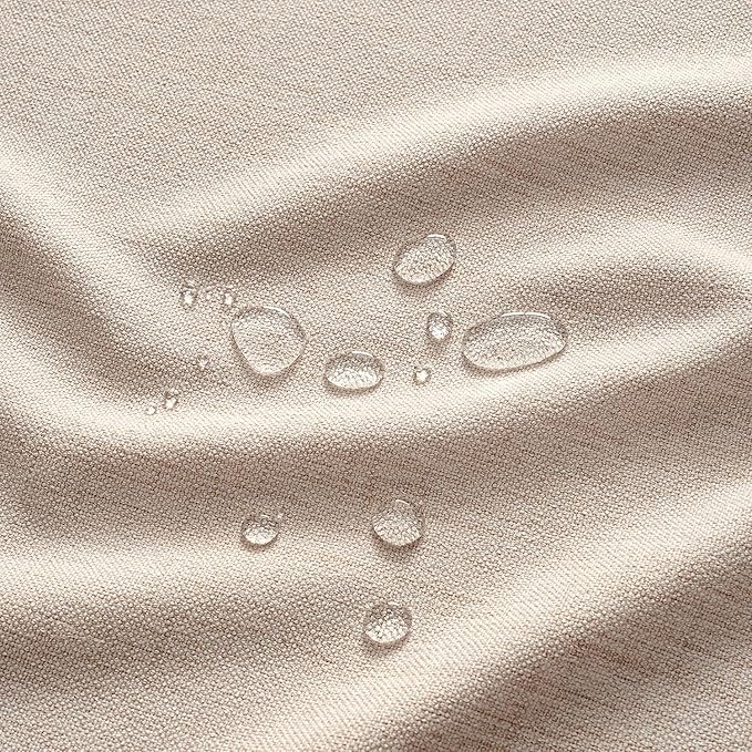 MIULEE Natural Linen Tablecloth 52x70 Inch Rectangle Table Cloth Waterproof,Stain Resistant & Wrinkle Resistant for Dining Party Wedding