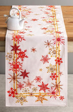 Maison d' Hermine Table Runner 100% Cotton Double Layer Table Runners 108 inches Long Decorative for Home Kitchen Dining Party Baby Shower Wedding Bridal Shower (Crystal Star, 14.50" x 108")