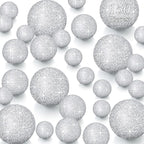150 Pieces Vase Filler Faux Pearls Vase Makeup Beads No Hole Gloss Bead Mixed Sizes Round Pearl for Home Party Wedding Decor, 8/14/20 mm(Glitter Silver)