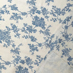 Pastoral Rectangle Tablecloth - 60 x 84 Inch - Beige Linen Table Cloth - Washable Table Cover with Dust-Proof Wrinkle Resistant for Restaurant, Picnic, Indoor and Outdoor Dining, Floral (Dark Blue)