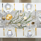Durony Disco Table Runner 11 x 108 Inch - Mirror Silver Glitter Foil With Sparkle Sequin for Bachelorette, 70s, Cowgirl Party Decorations
