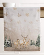 Maison d' Hermine Table Runner 100% Cotton Single Layer Table Runners 36 inches Long for Thanksgiving Christmas Decorations Home Kitchen Dining Party Wedding (Deer in The Woods, 14.5" x 36")
