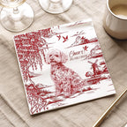 Luxury Personalized Dog Wedding Napkins, Custom Wedding Cocktail Napkins, Blue Floral Cocktail Napkin, Personalized Paper Napkin for Birthday, Engagement Party, Bridal Shower