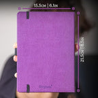 Dingbats* Wildlife Grid Writing Journal Notebook A5 - Vegan Leather Hardcover - Ideal for Work, Travel - Pocket, Elastic Closure, & Bookmark