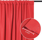 DWCN 10x8 FT Red Backdrop Curtains for Parties, Photography Backdrop Drapes with Rod Pockets for Wedding Decorations Stage Birthday Family Gatherings, 2 Panels 5ft x 8ft