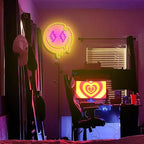 Melting Smile Face Neon Sign Dimmable Melted Smiling Face Neon Signs for Wall Decor Neon Smile Light Signs for Kids Room Party Bedroom Wall Art Decor USB Powered Holiday Gift