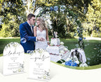2 Pcs Greenery Wedding Bathroom Ladies & Gents Signs, 6 x 8 Inch White Arch Acrylic Wedding Sign with Holder, Wedding Sign for Ceremony and Reception, Wedding Decoration, Wedding Supplies - LY32
