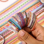 emmoolife 50 Rolls Skinny Washi Tape Set 3mm Wide, Gold Foil Print Masking Thin Basic Patterns Decorative Tapes for Scrapbooking, Junk Journal Supplies, Bullet Journaling, Craft Tape for Women Girl
